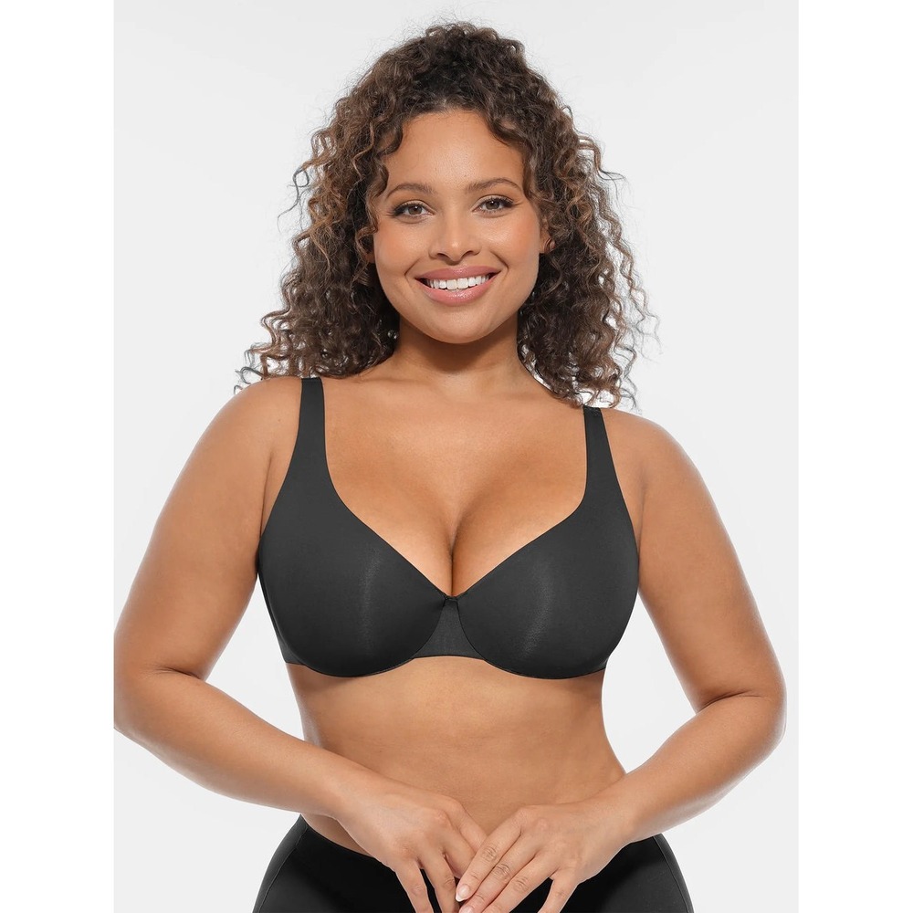 Feelingirl Underwire T-Shirt Bra Black